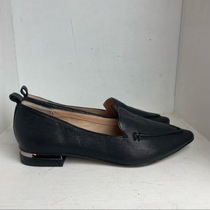 Franco Sarto Women’s 7.5 M Black Leather Loafer Slip On Susie Shoes Classic.
